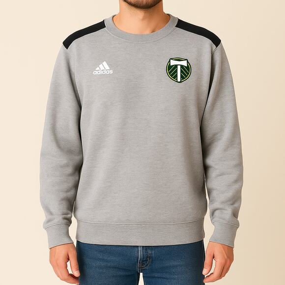 Adidas MLS Portland Timbers Gray Crewneck Sweatshirt Men’s 2XL - Picture 1 of 10